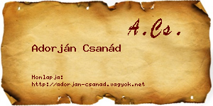 Adorján Csanád névjegykártya