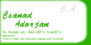 csanad adorjan business card